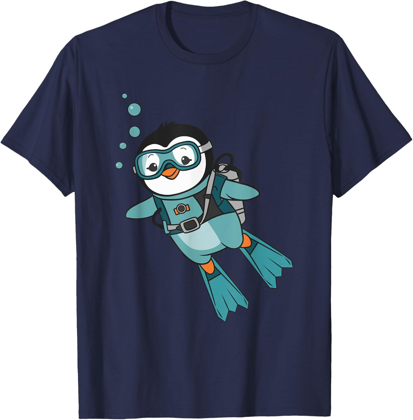 Cute Scuba Diving Penguin T-Shirt - T-Shirt | Navy