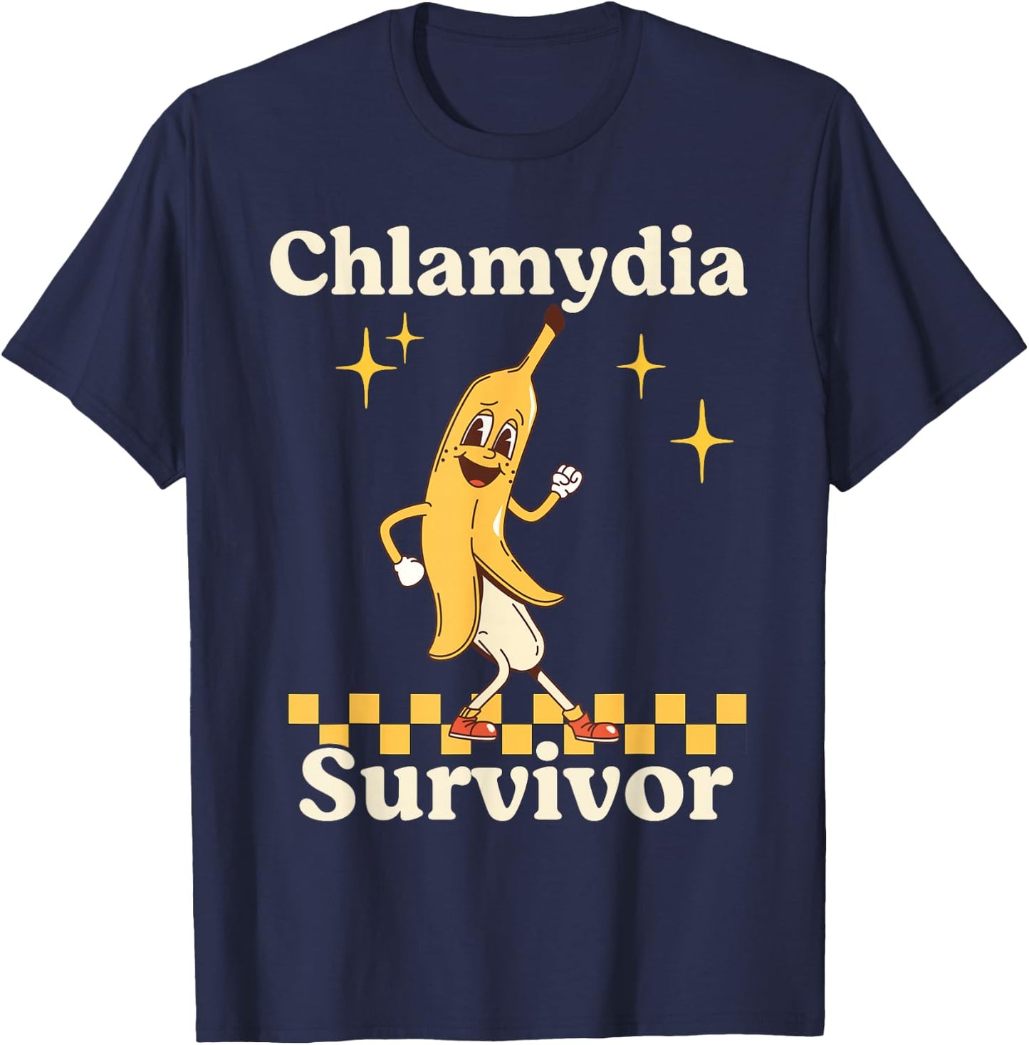 Funny Banana Chlamydia Survivor T-Shirt - T-Shirt | Navy