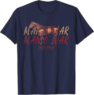 Man O'War Famous Racehorse Animal Horse Funny T-Shirt - T-Shirt | Navy