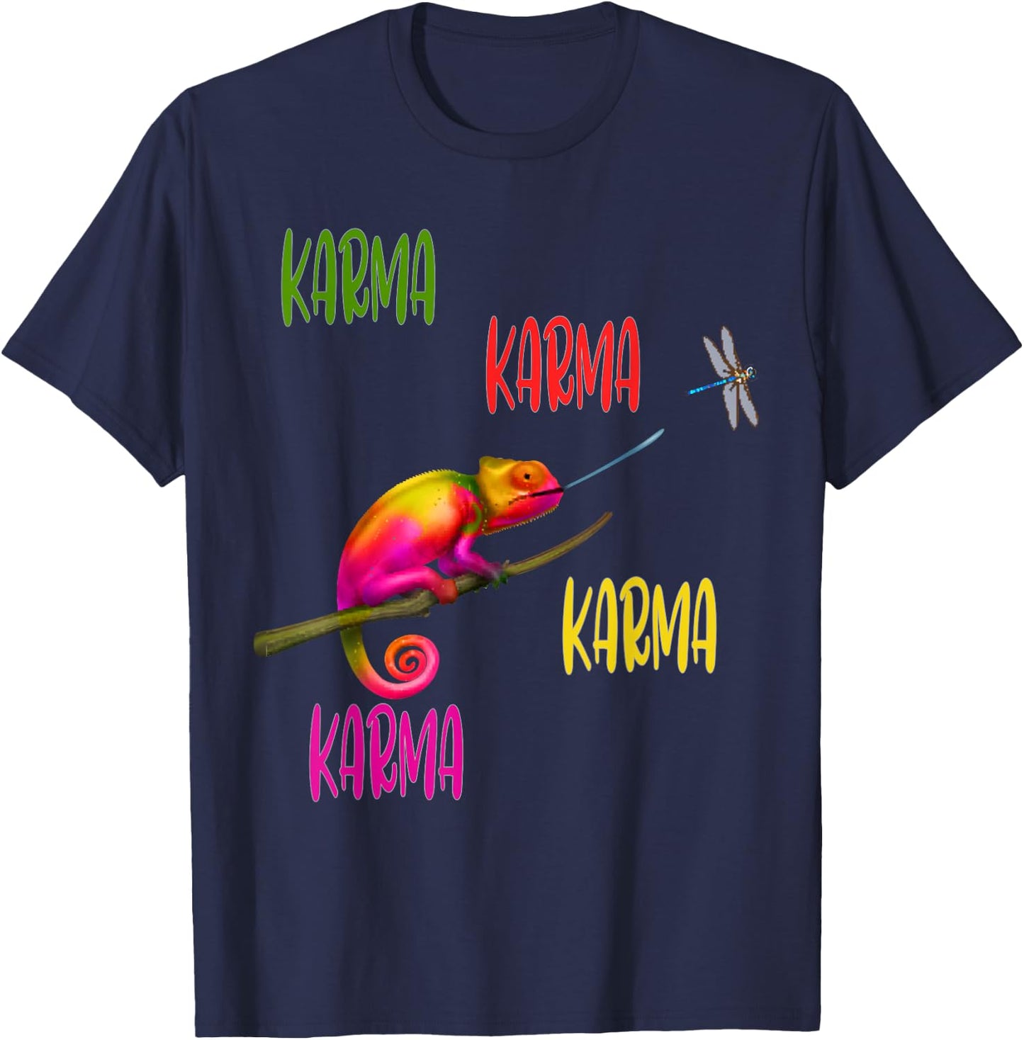 Karma Karma Karma Karma Chameleon T-Shirt - T-Shirt | Navy