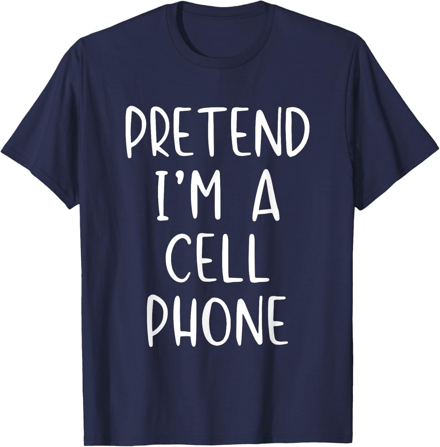 Pretend Cell Phone Costume Halloween Simple Funny Telephone T-Shirt - T-Shirt | Navy