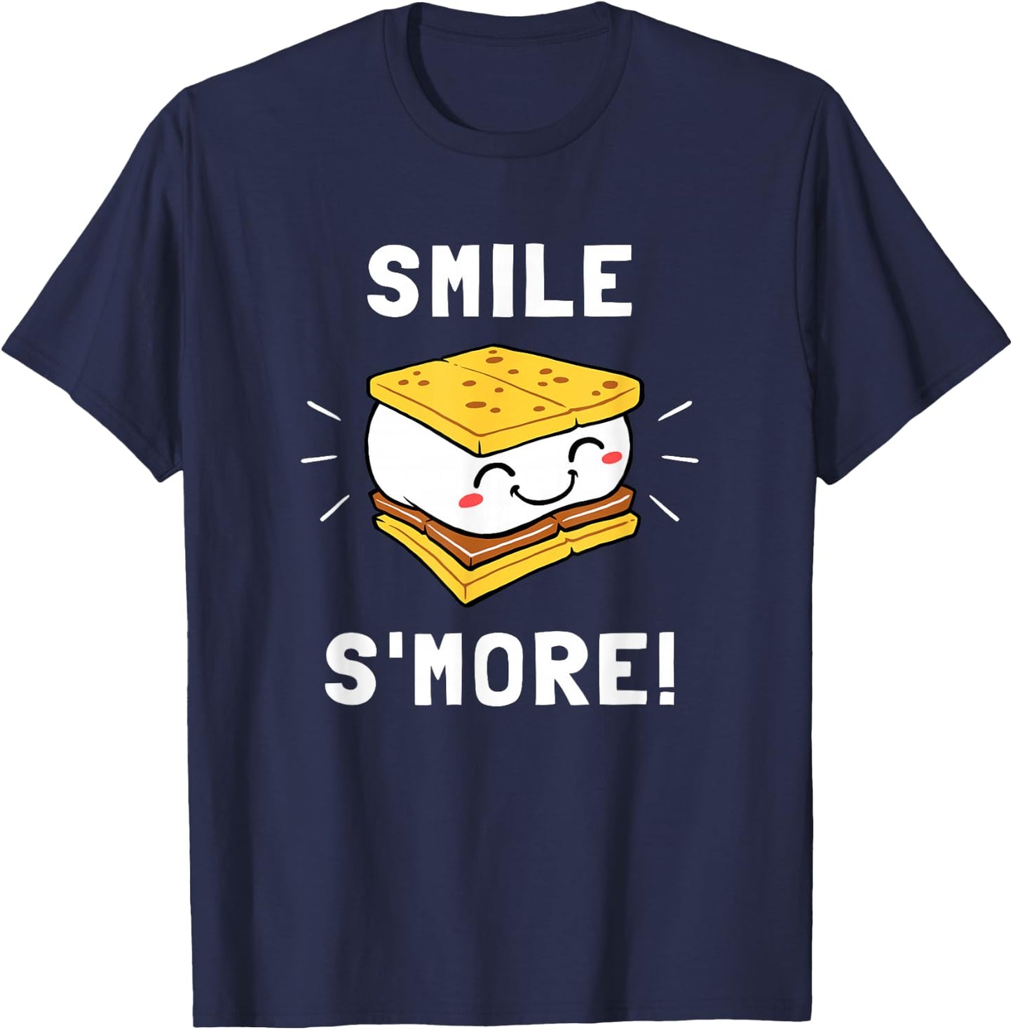 Smile S'more - Cute Smore Marshmallow Camping T-Shirt - T-Shirt | Navy