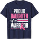 Proud Daughter Of A Warrior Mom Breast Cancer Awareness T-Shirt - T-Shirt | Navy