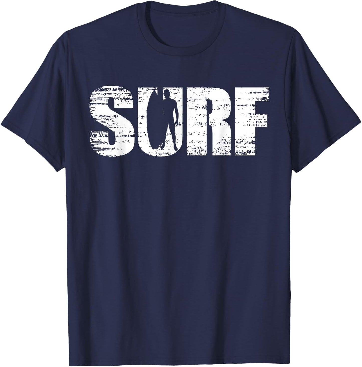 Surf - Distressed Look Surfing for Surfers T-Shirt - T-Shirt | Navy