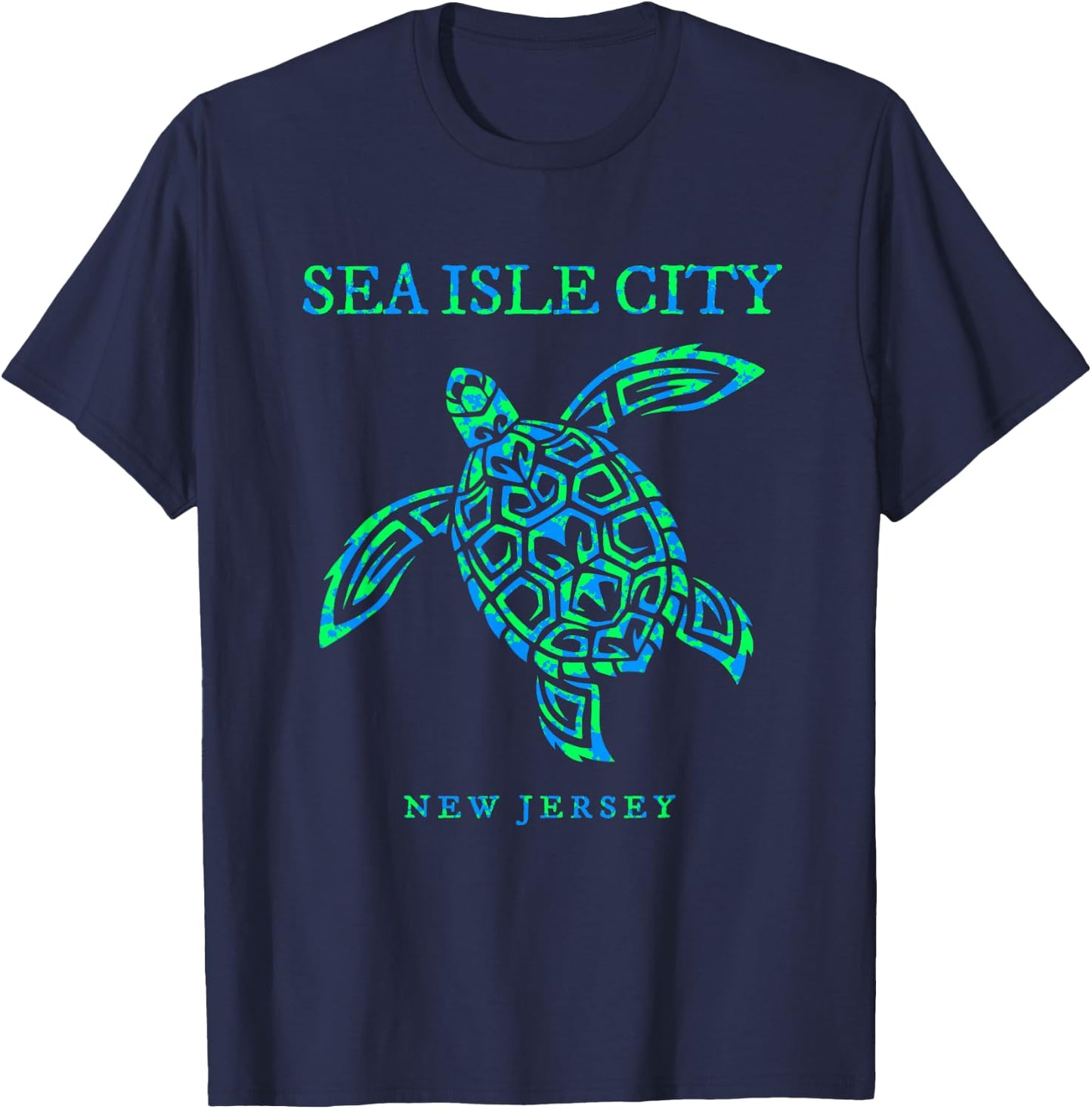 Sea Isle City New Jersey Sea Turtle Boys Girls Toddler T-Shirt - T-Shirt | Navy