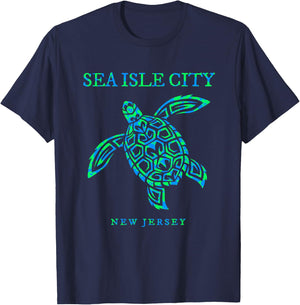 Sea Isle City New Jersey Sea Turtle Boys Girls Toddler T-Shirt - T-Shirt | Navy