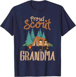Proud Scout Grandma Camping Scout Scouting Leader Adventure T-Shirt - T-Shirt | Navy