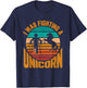 Broken Leg I Was Fighting A Unicorn T-Shirt - T-Shirt | Navy