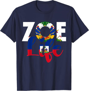 Haiti Flag Zoe Haitian Life Haiti Souvenir T-Shirt - T-Shirt | Navy