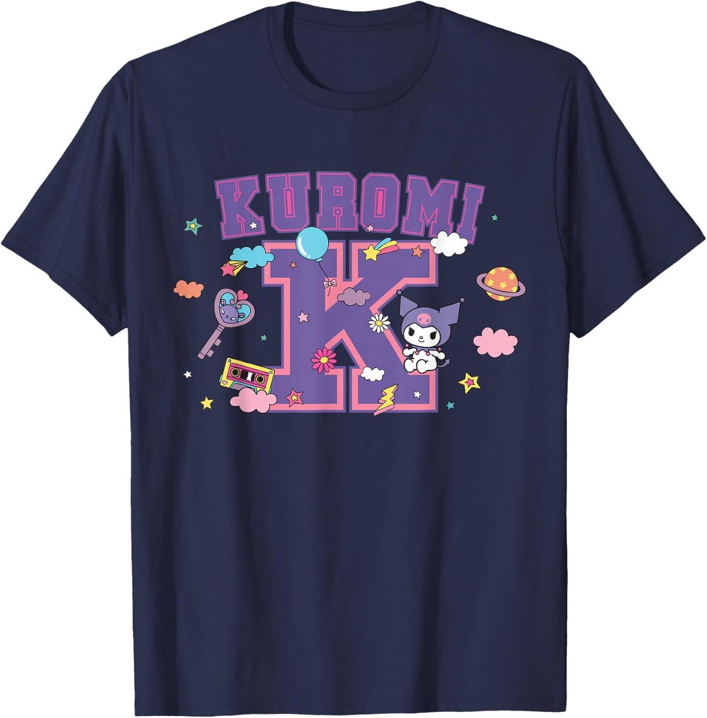 SANRIO Kuromi Varsity Letter K T-Shirt - T-Shirt | Navy