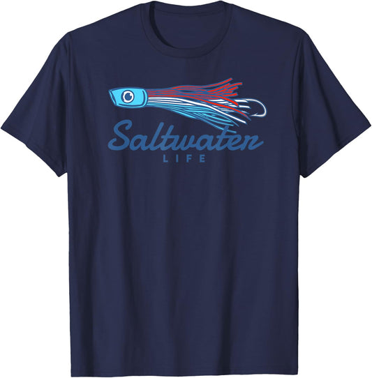 Saltwater Life Saltwater Fishing Lure T-Shirt - T-Shirt | Navy