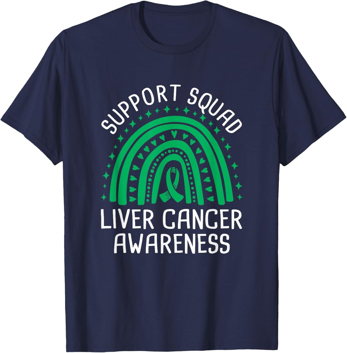 Support Squad Liver Cancer Awareness T-Shirt - T-Shirt | Navy