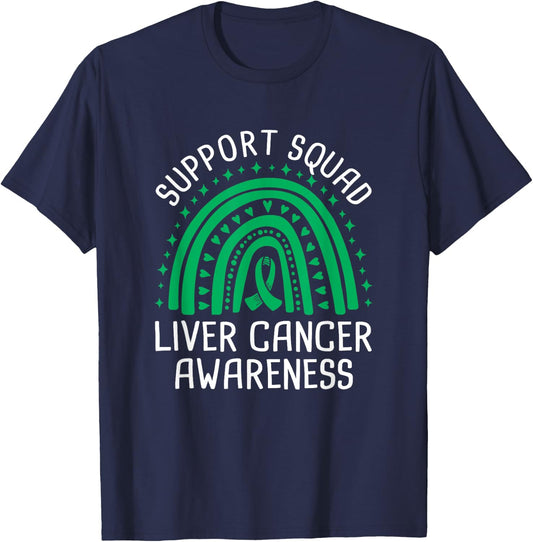 Support Squad Liver Cancer Awareness T-Shirt - T-Shirt | Navy