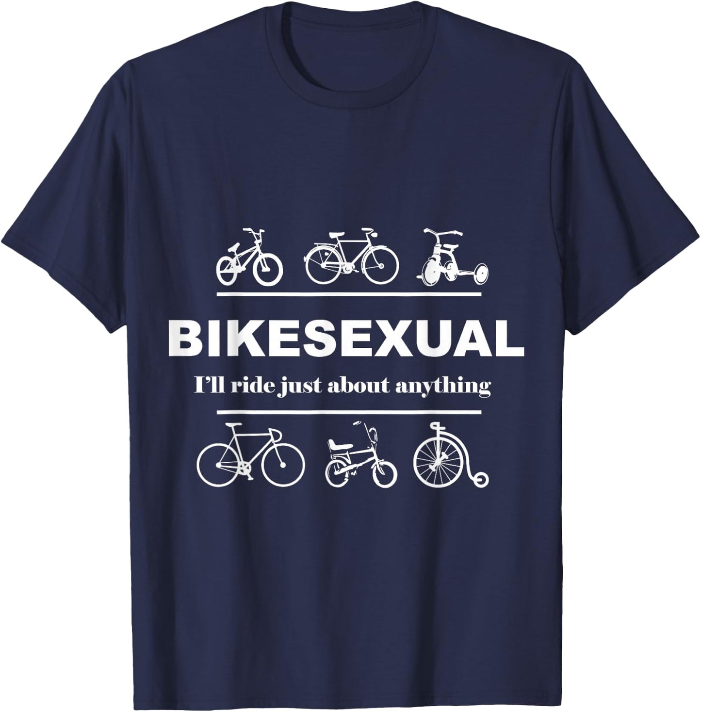 BIKESEXUAL SHIRT White T-Shirt - T-Shirt | Navy