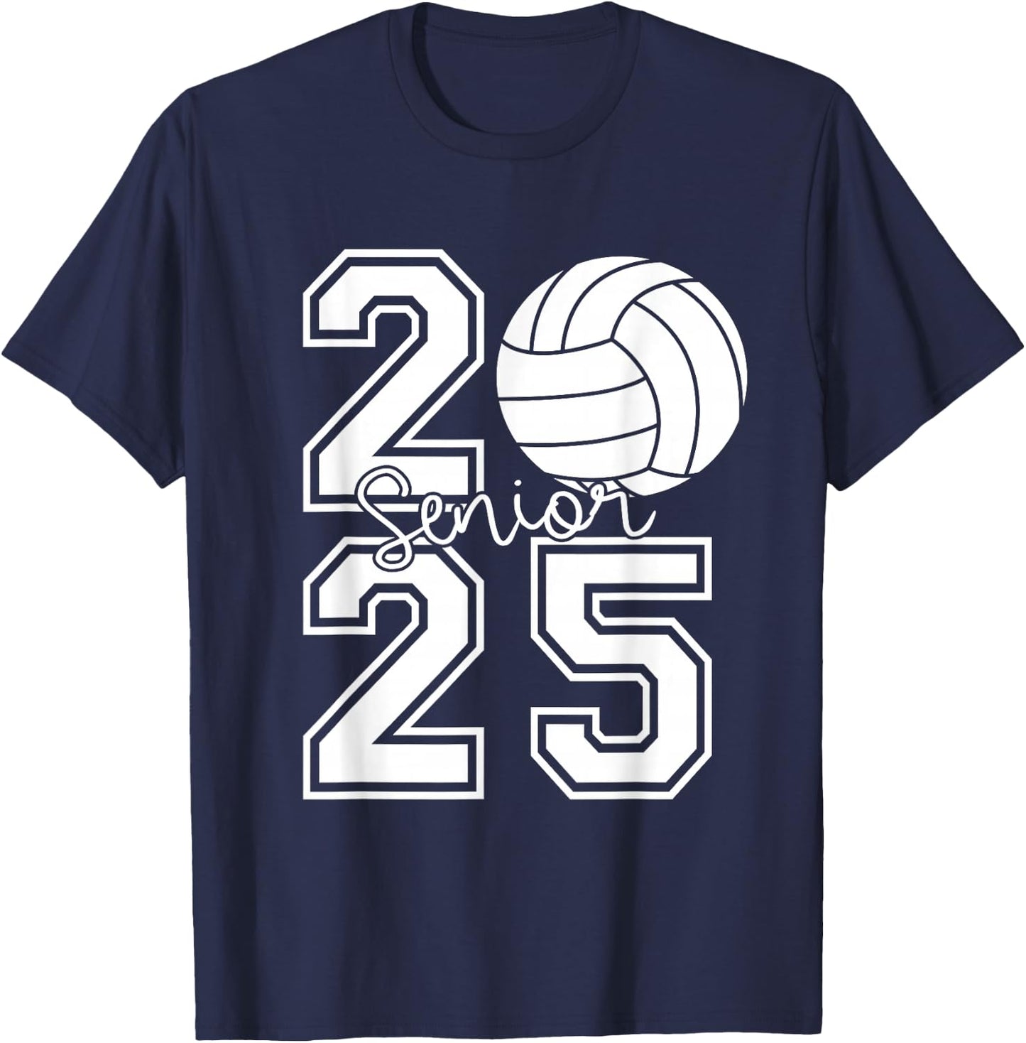 Class Of 2025 Volleyball Graduation Class Of 2025 Senior T-Shirt - T-Shirt | Navy