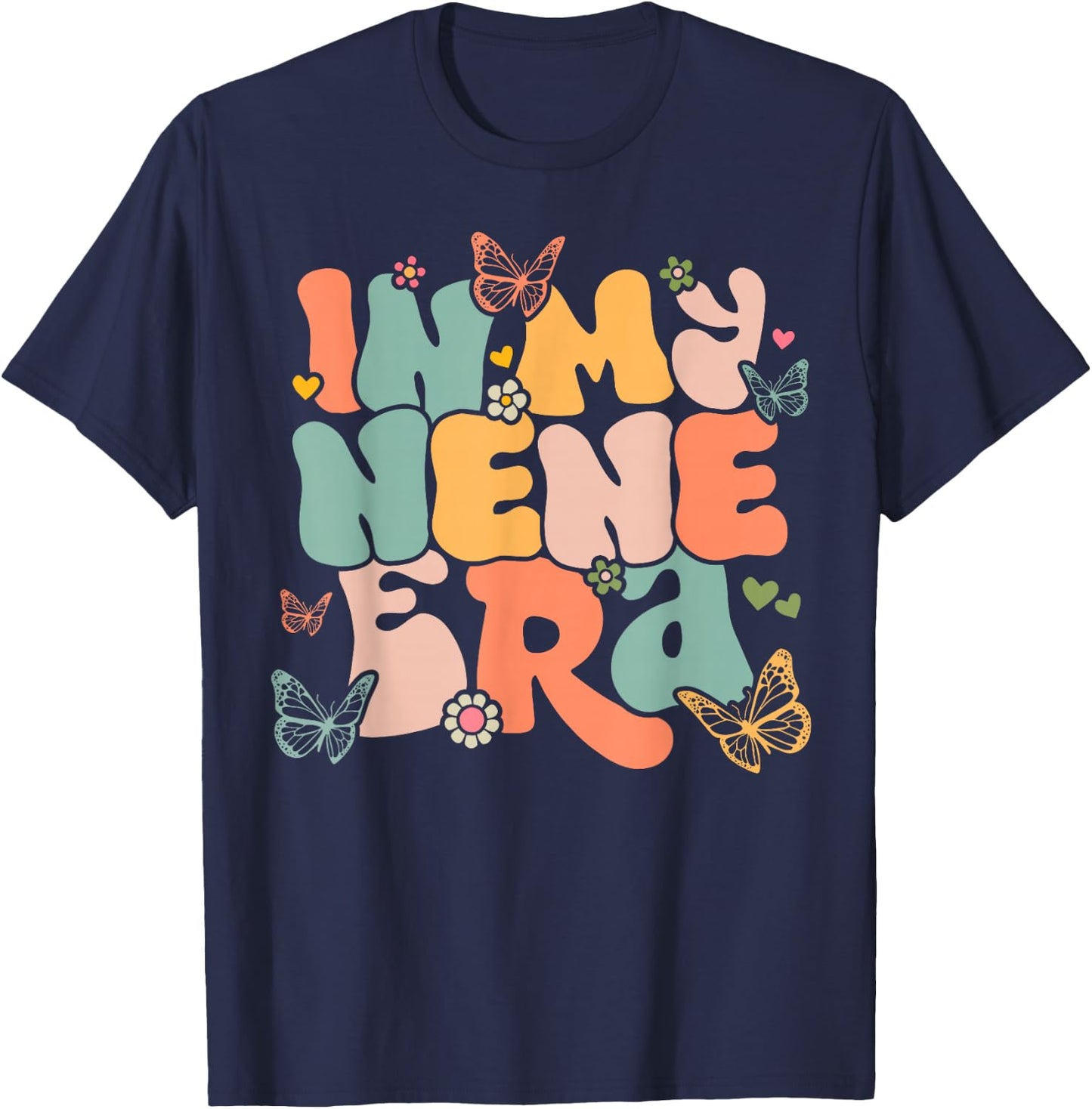 Retro Groovy In My Nene Era Mother's Day T-Shirt - T-Shirt | Navy