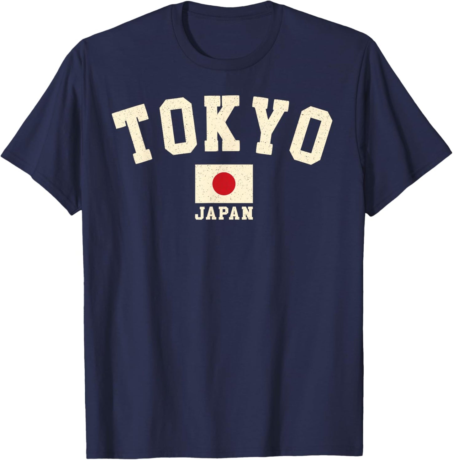 Vintage Tokyo Japan Japanese Flag Souvenir Retro Graphic T-Shirt - T-Shirt | Navy