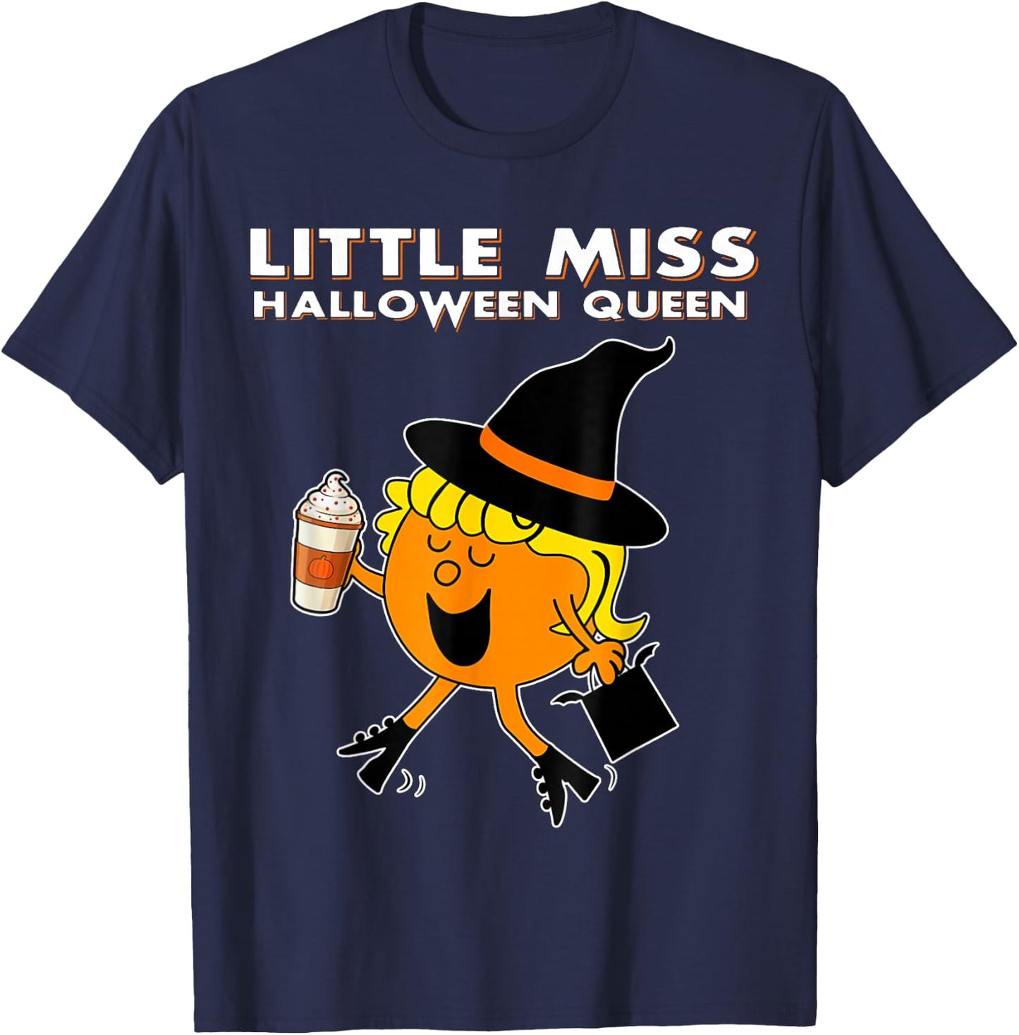 Little Miss Halloween Queen Funny Halloween Witch T-Shirt - T-Shirt | Navy