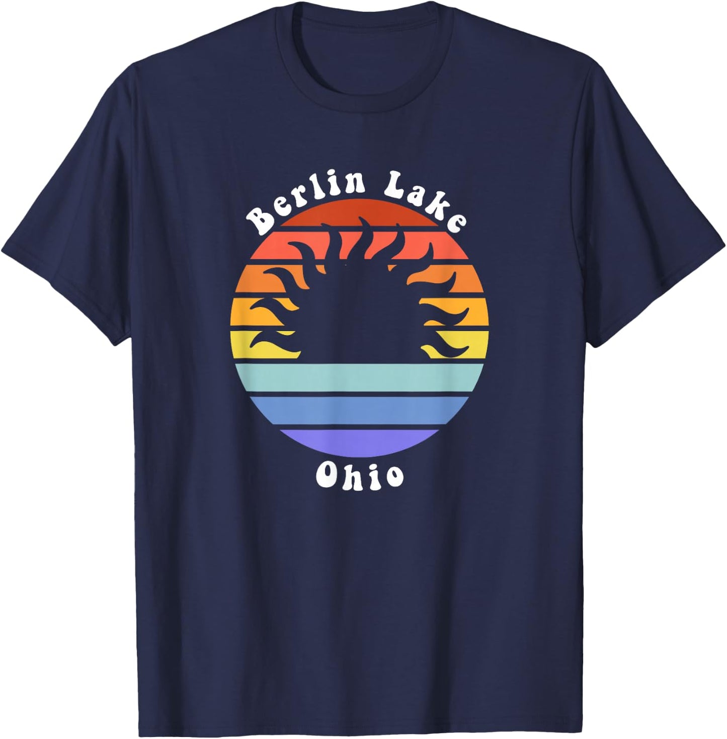 Berlin Lake Ohio OH Sunset Souvenir Vacation T-Shirt - T-Shirt | Navy