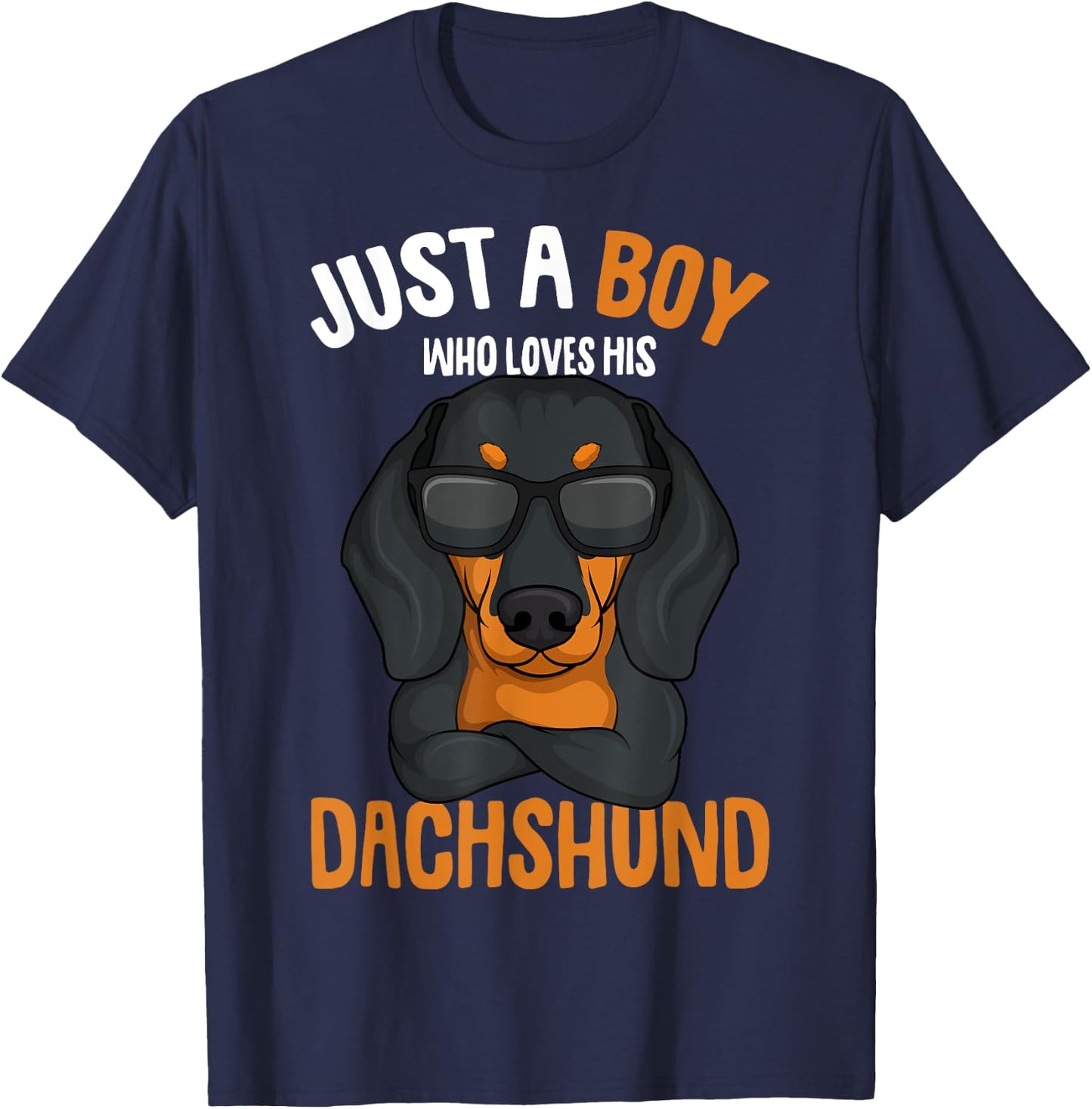 Just a Boy who loves his Dachshund Weiner Dog Kids Boys T-Shirt - T-Shirt | Navy