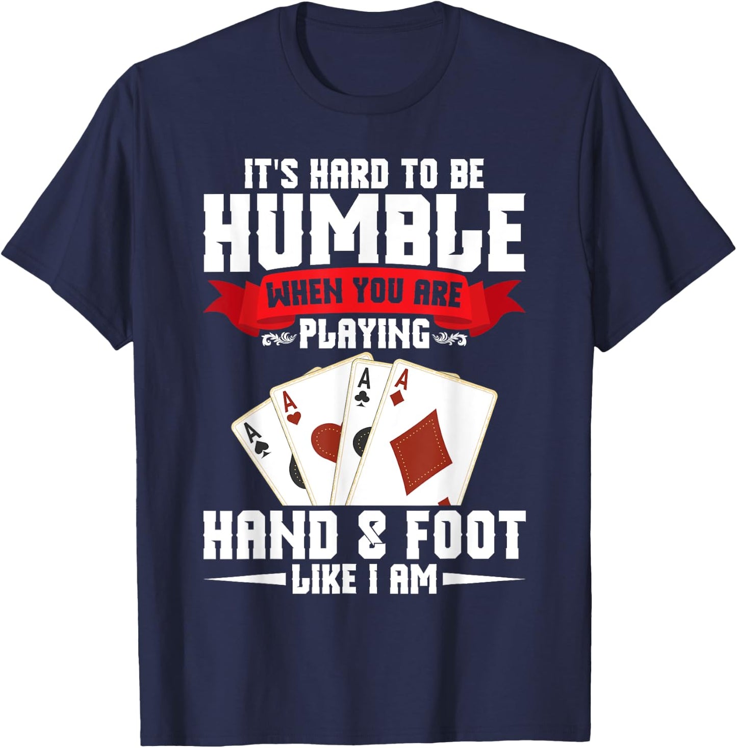 Hand and Foot Cards Set & Hand Foot Clothes -Adults, -Kids Black Small Modern Crew Collar Short Sleeve T-Shirt - T-Shirt | Navy