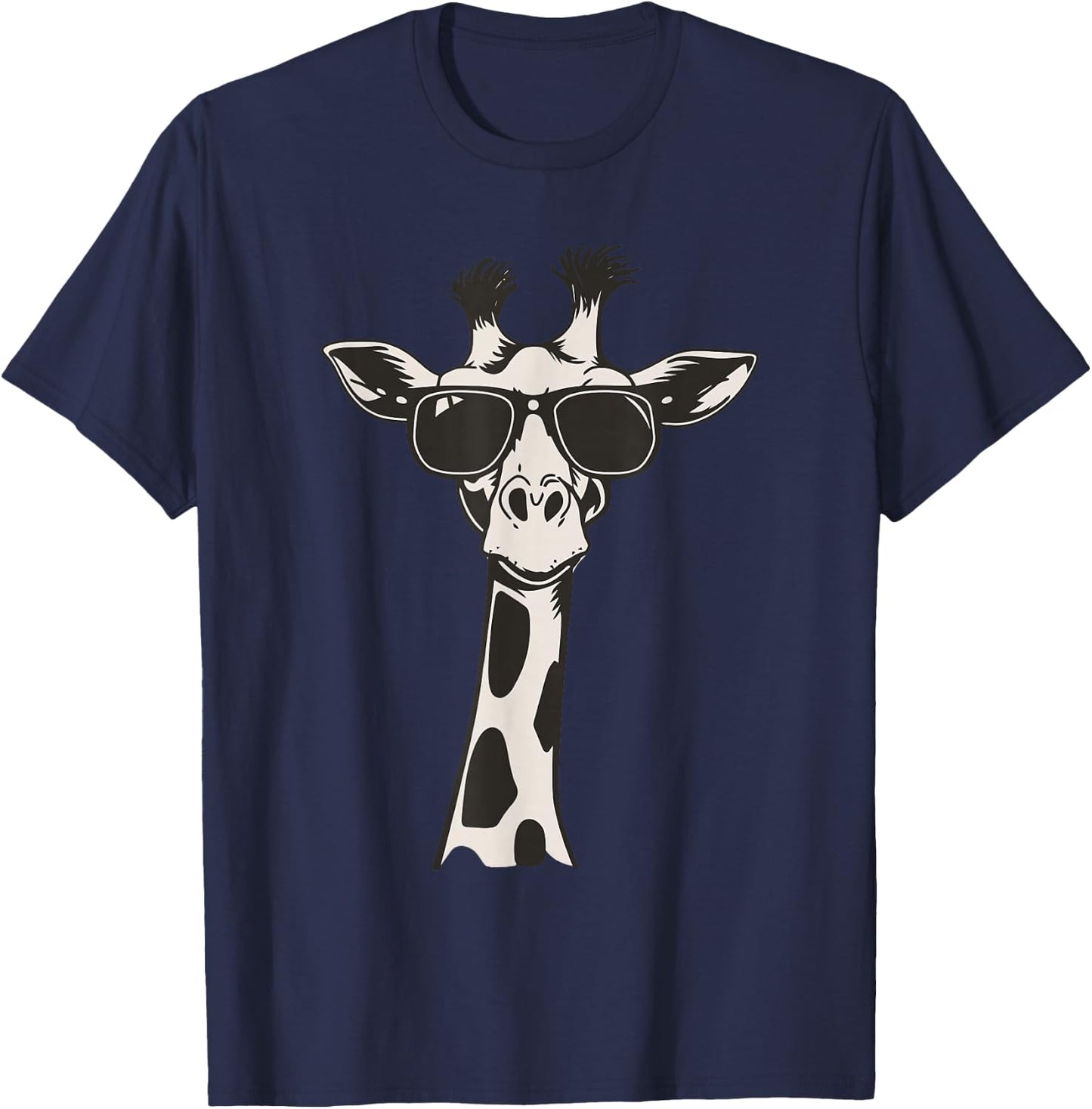 Cool Giraffe with Sunglasses T-Shirt - T-Shirt | Navy