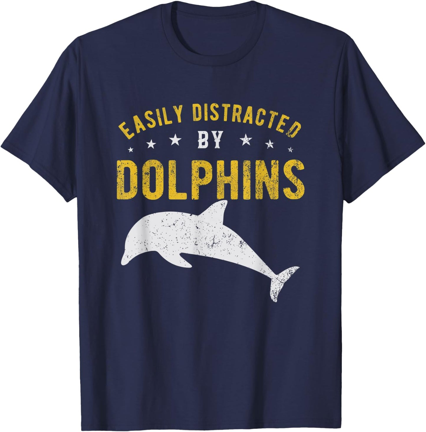 Easily distracted by Dolphins T-Shirt - T-Shirt | Navy