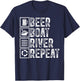 Funny Drinker River Sailing Drinking Beer Boat River Dad T-Shirt - T-Shirt | Navy