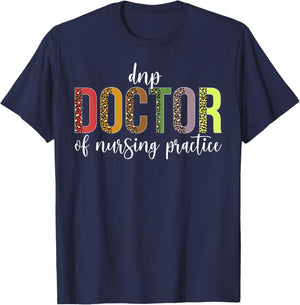 DNP Doctor of Nursing Practice Leopard T-Shirt - T-Shirt | Navy