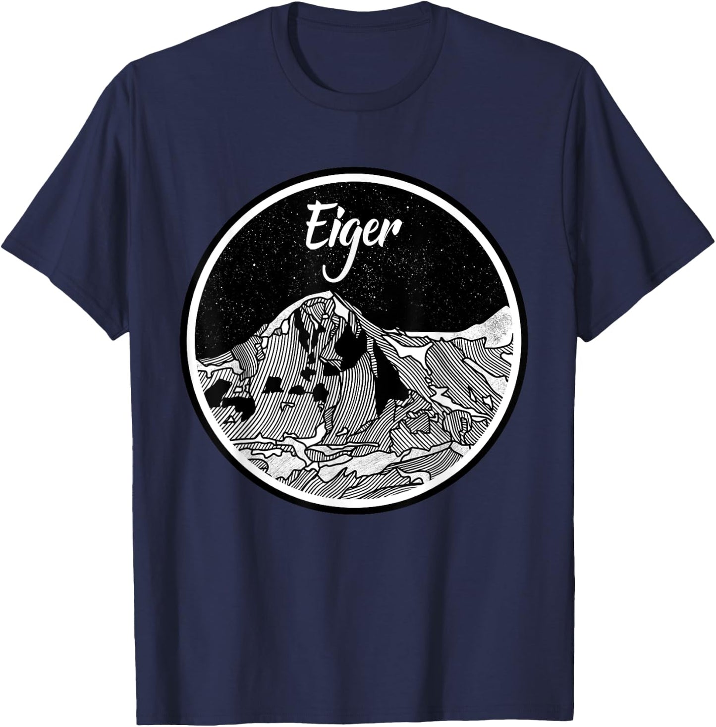 The Eiger Black and white Mountain print T-Shirt - T-Shirt | Navy