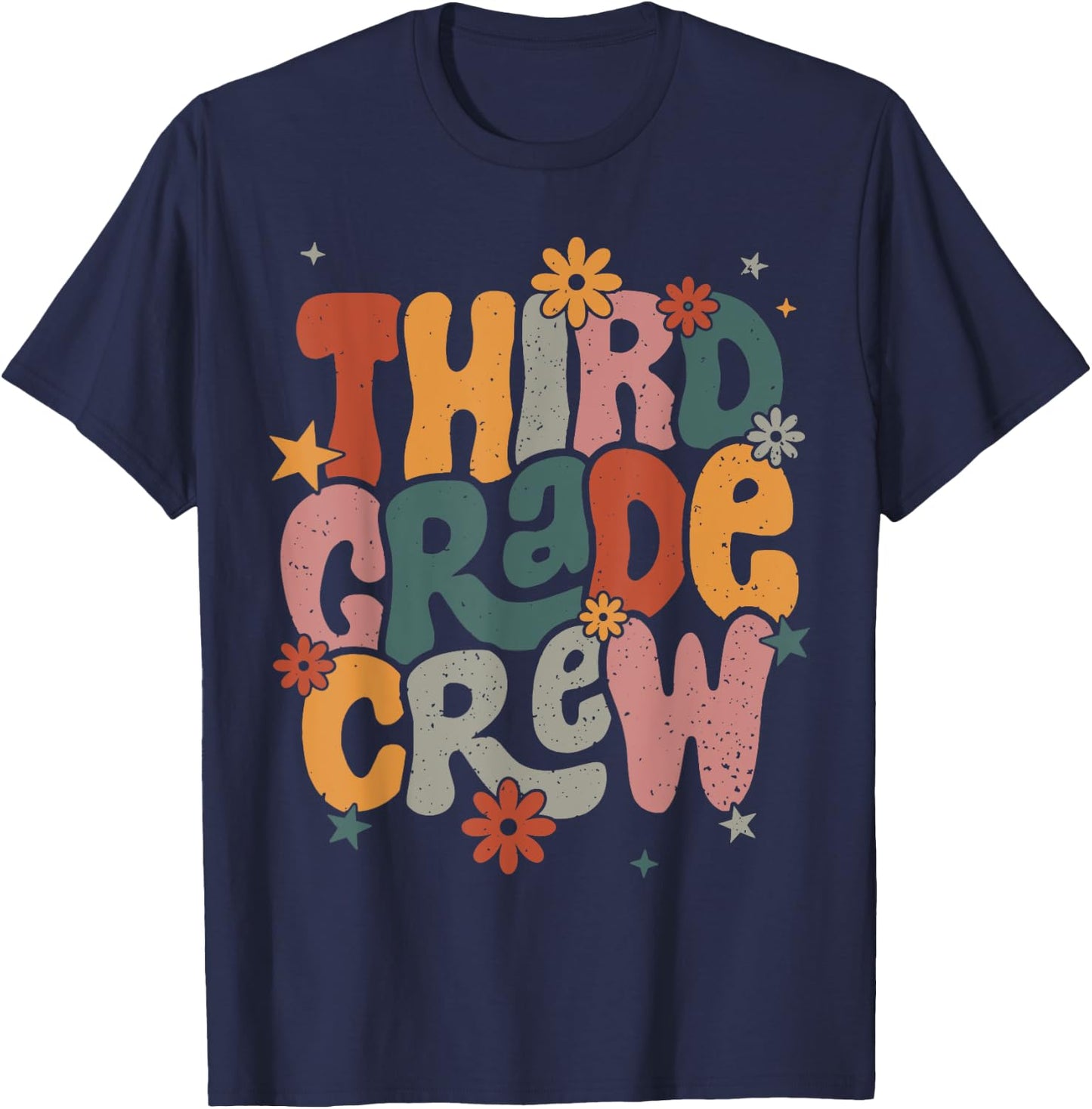 Retro Third Grade Crew Happy First Day Of School 3rd Grade T-Shirt - T-Shirt | Navy