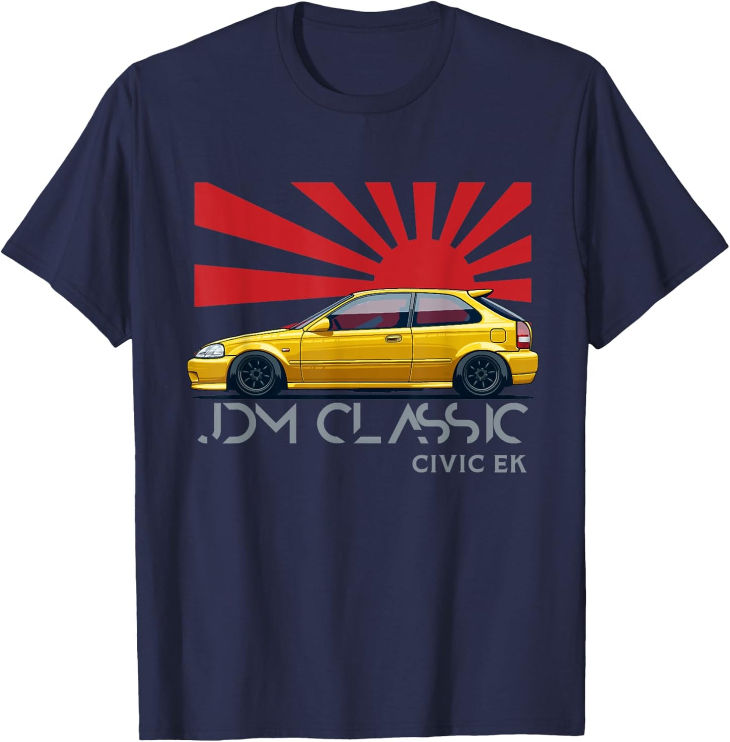 Civic EK Type R Japanese Car , Small, Black T-Shirt - T-Shirt | Navy