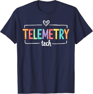 Heartbeat Electrocardiograph Cardiac Monitor Telemetry Tech T-Shirt - T-Shirt | Navy