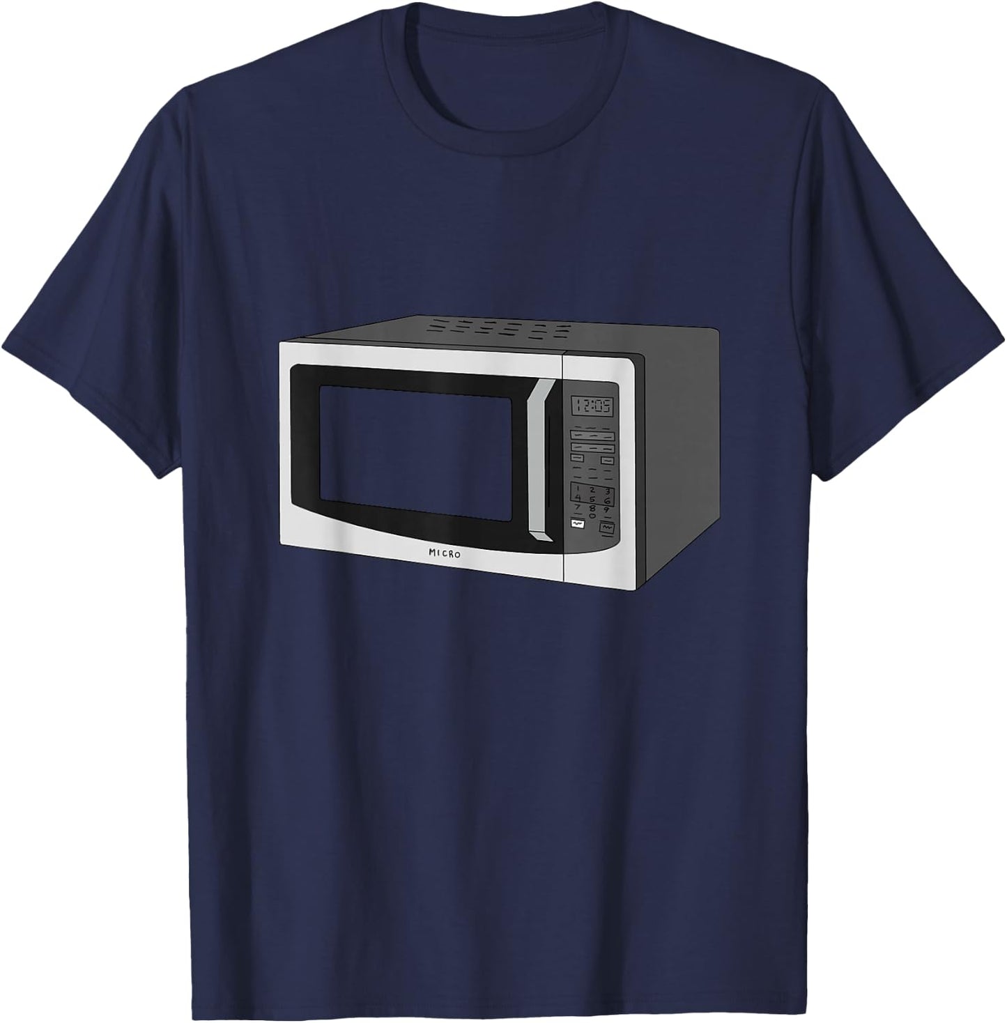 Microwave Oven Illustration Funny Chef Cooking T-Shirt - T-Shirt | Navy