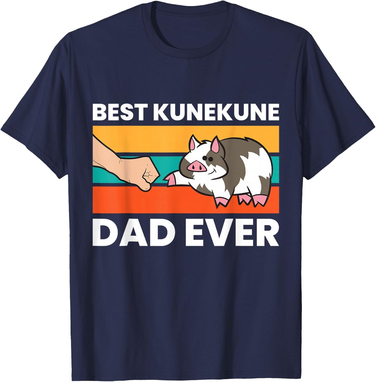 Best Kunekune Dad Ever Funny Kunekune Pig Dad T-Shirt - T-Shirt | Navy