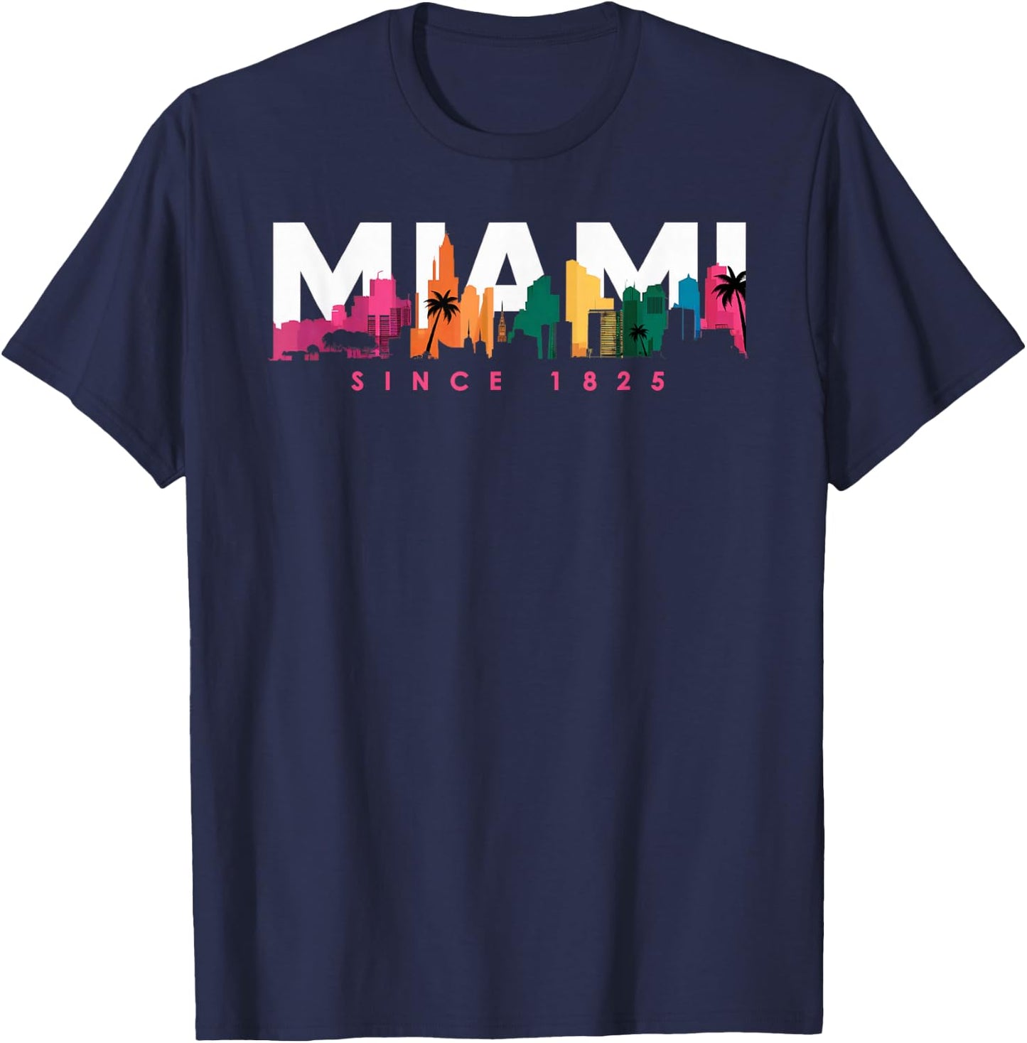 Miami Shirts Florida Vibrant Colorful Souvenir Miami T-Shirt - T-Shirt | Navy