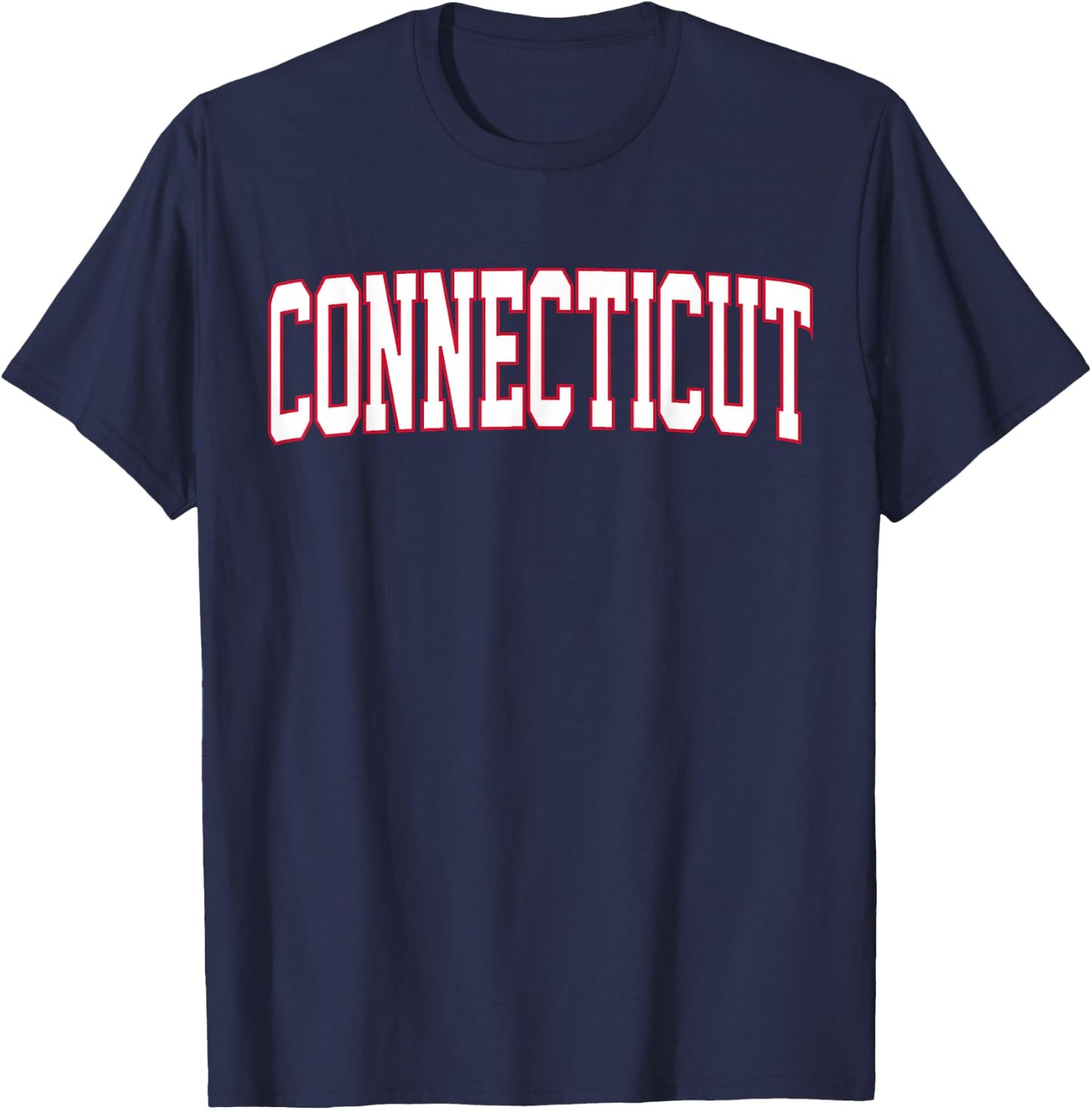 Retro Connecticut Red Navy Vintage Connecticut Fun Throwback T-Shirt - T-Shirt | Navy