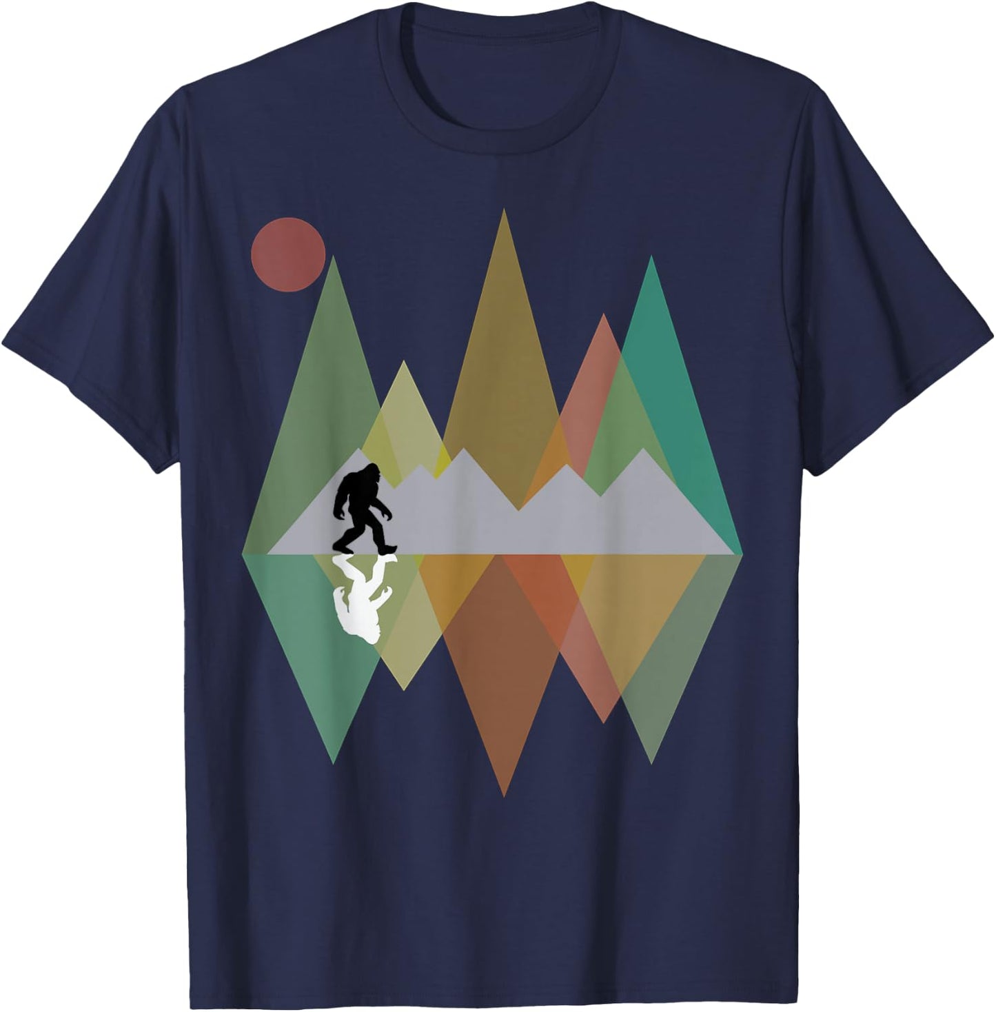Bigfoot design retro mountain Bigfoot Sasquatch Yeti T-Shirt - T-Shirt | Navy