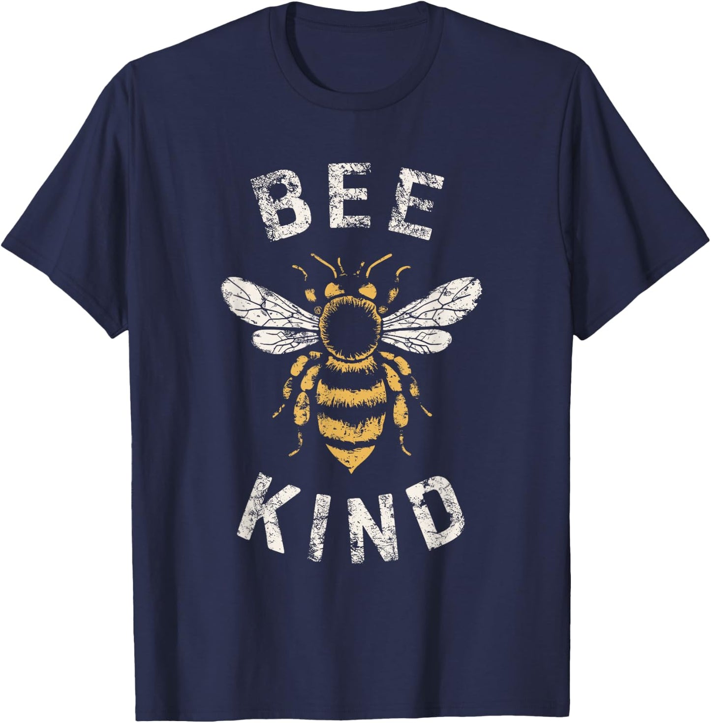 Be Kind Women Inspirational Kindness Cute Funny Bee Graphic T-Shirt - T-Shirt | Navy