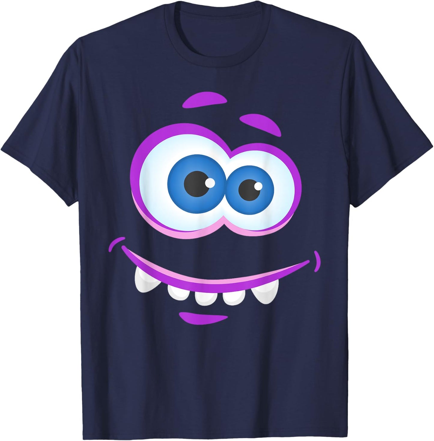Big Eyes Monster Face Halloween Funny Costume T-Shirt - T-Shirt | Navy