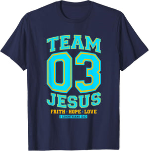 Christian - Team Jesus 03 Faith Hope Love T-Shirt - T-Shirt | Navy