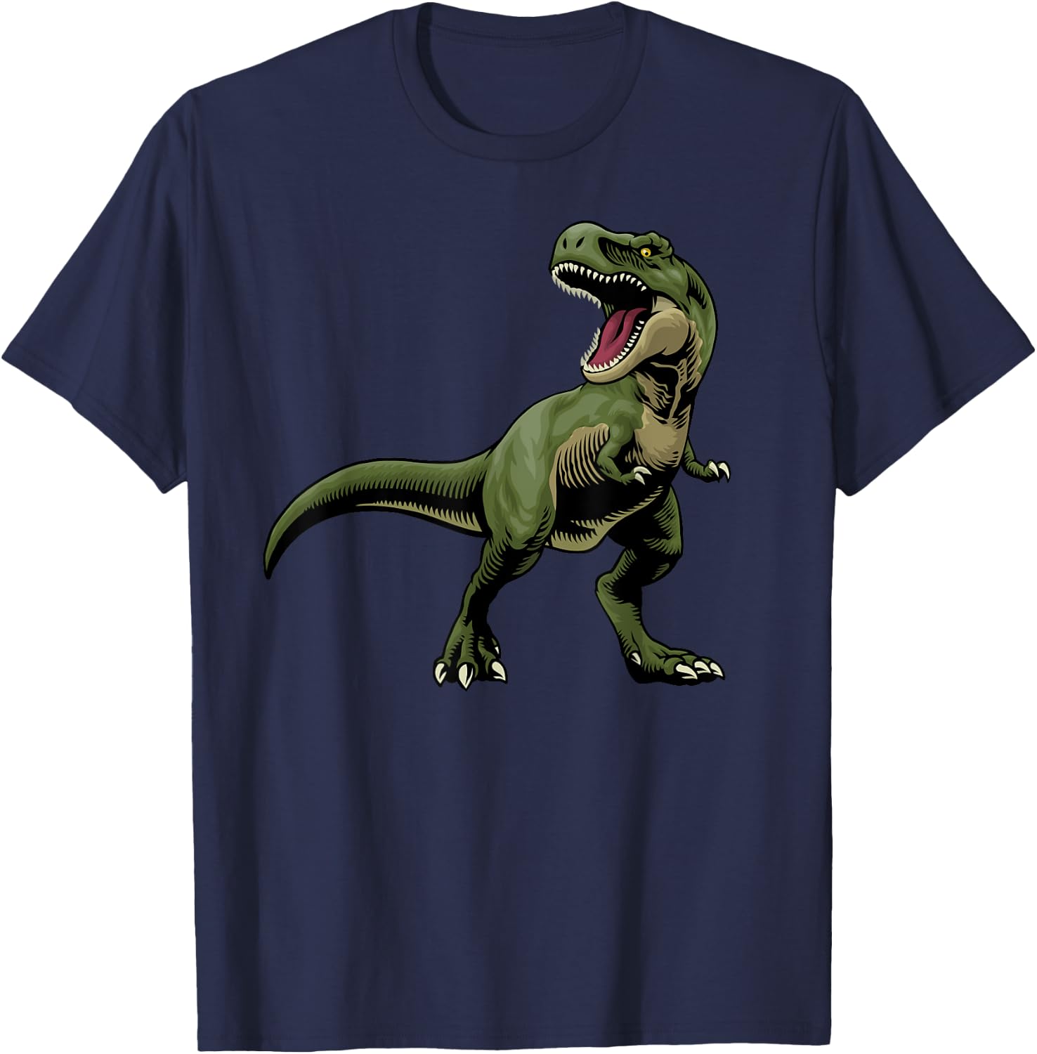 Growling Dinosaur T-Rex Novelty Paleontologist Men Kids T-Shirt - T-Shirt | Navy