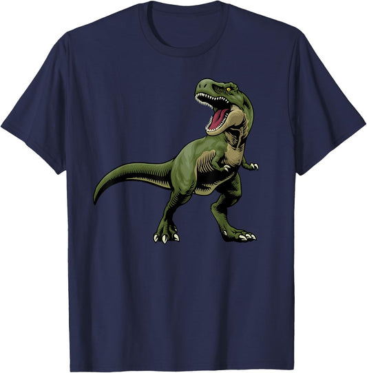 Growling Dinosaur T-Rex Novelty Paleontologist Men Kids T-Shirt - T-Shirt | Navy