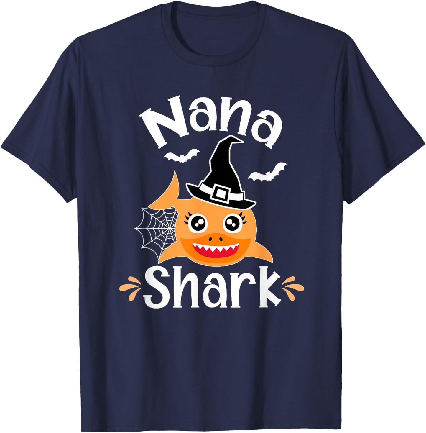 Nana Shark Funny Halloween Nana Grandma T-Shirt - T-Shirt | Navy