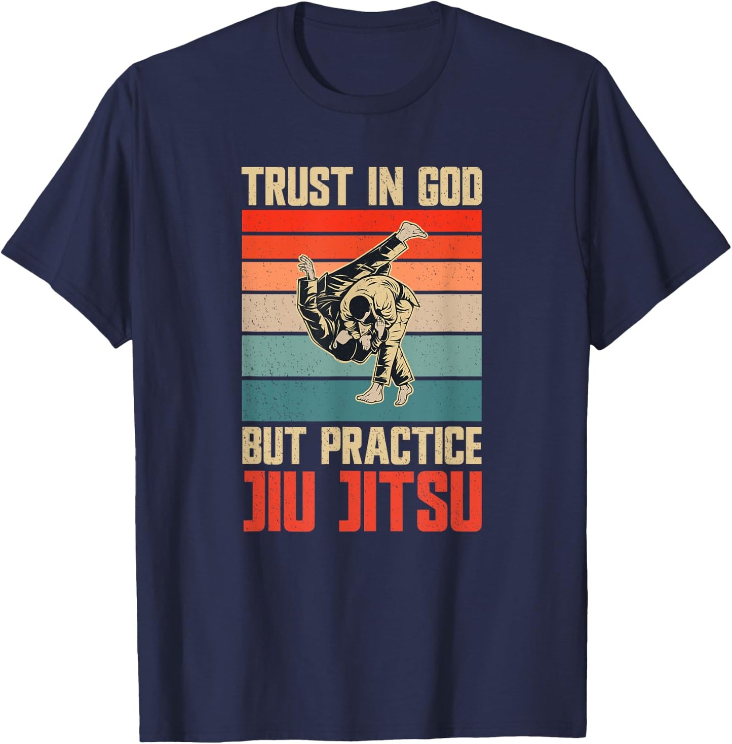 Christian Jiu Jitsu Men Boys T-Shirt - T-Shirt | Navy