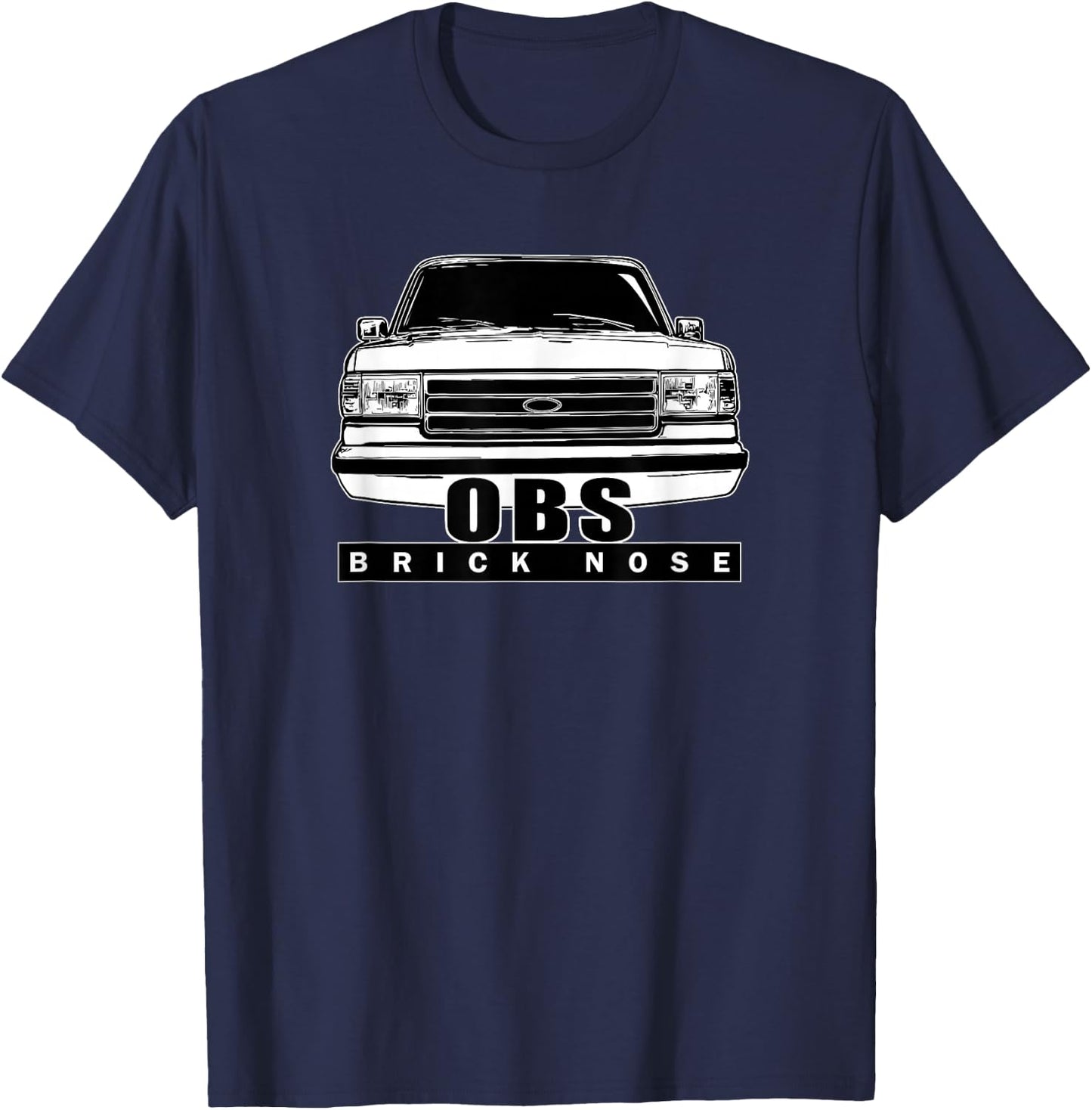 OBS Bricknose 80s 90s Pickup Truck Car Entusiast T-Shirt - T-Shirt | Navy