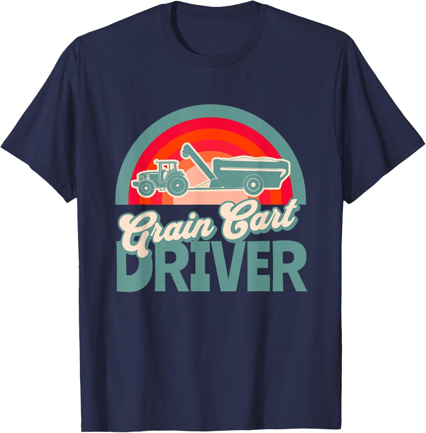 GRAIN CART DRIVER - Fun Farming T-Shirt - T-Shirt | Navy