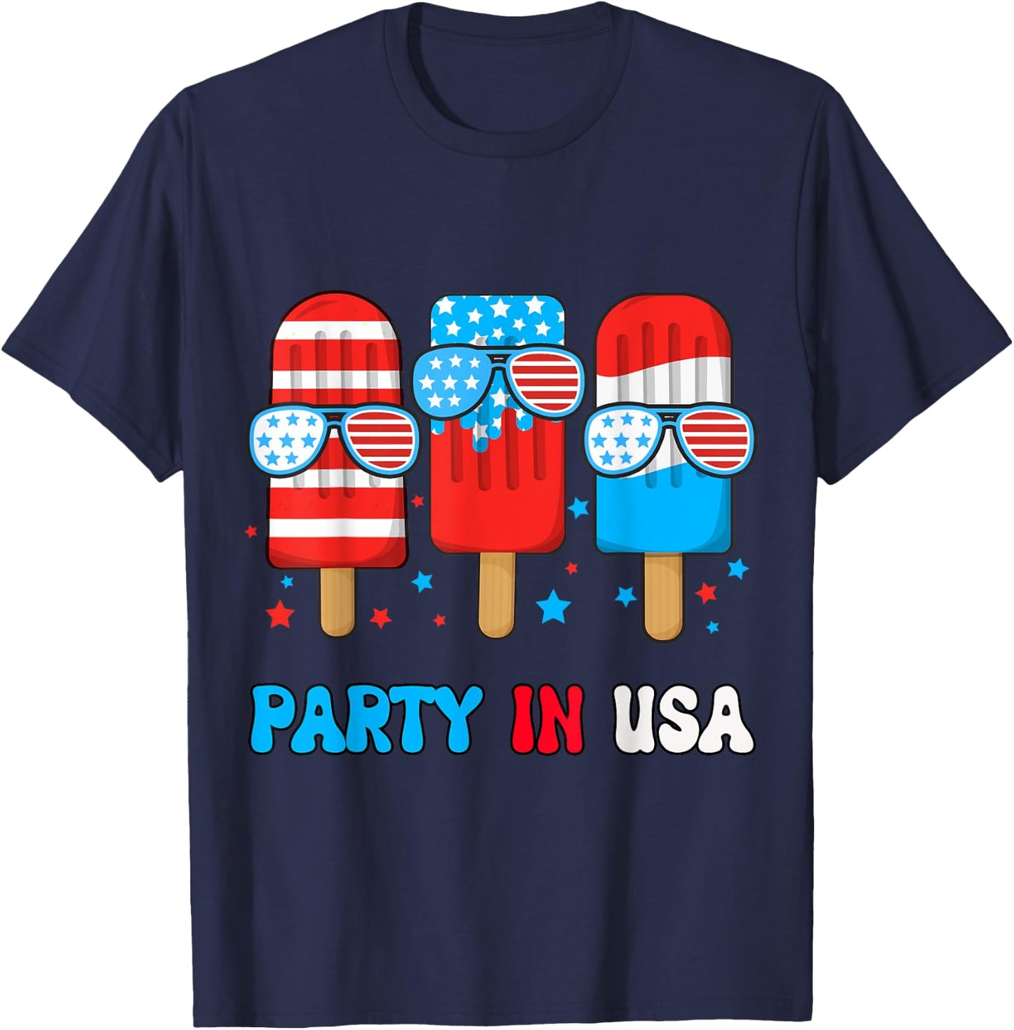 Party In USA Popsicle-Shirt Toddler Boy American Flag USA T-Shirt - T-Shirt | Navy