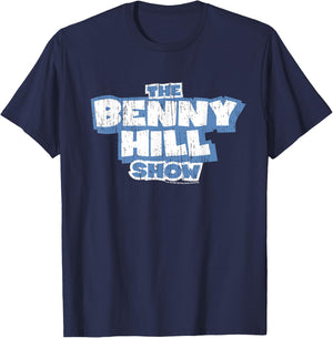 Benny Hill The Benny Hill Show Logo Distressed T-Shirt - T-Shirt | Navy