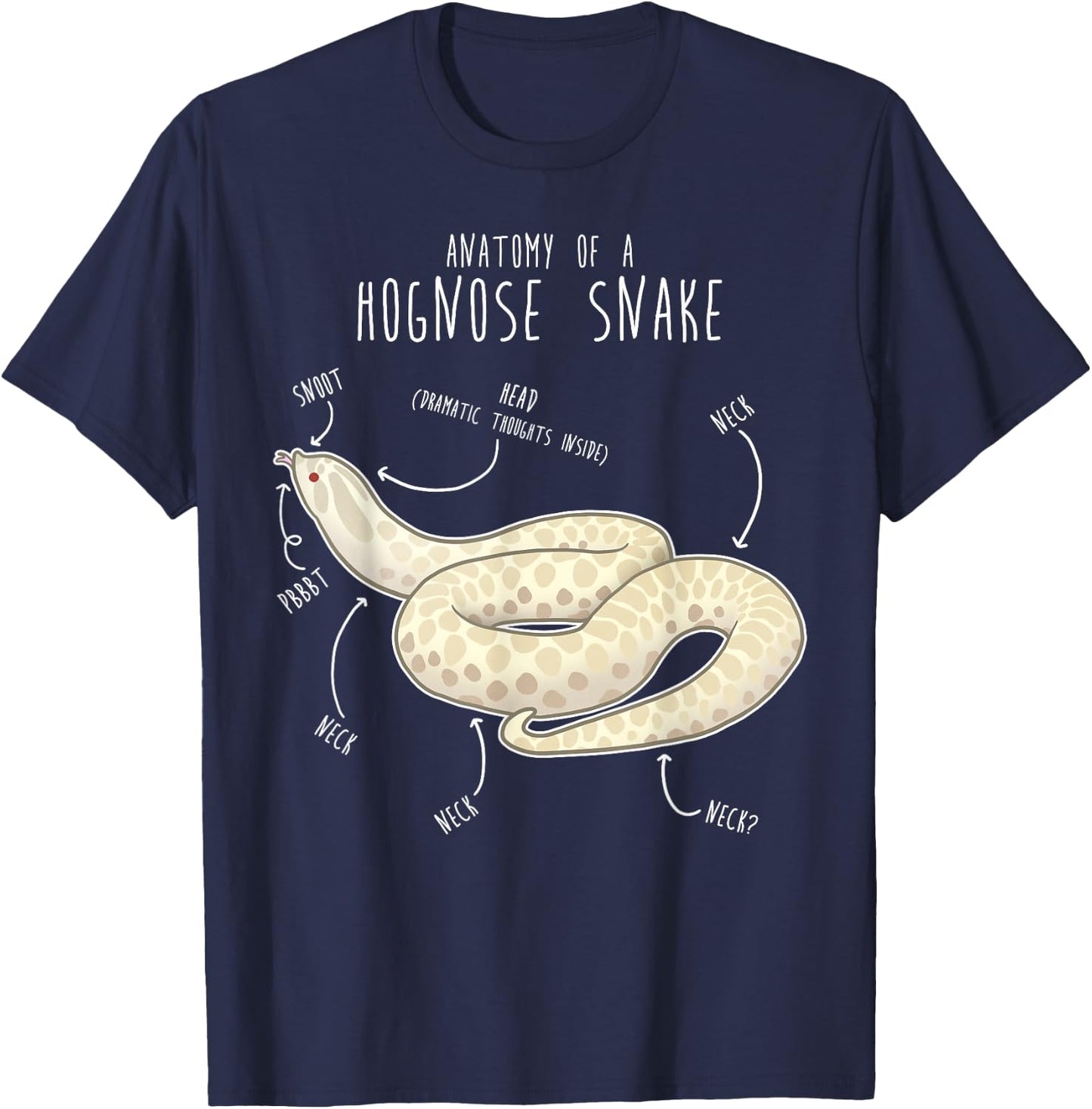Snow Hognose Snake Anatomy, Funny Cute Pet Mom Reptile Lover T-Shirt - T-Shirt | Navy